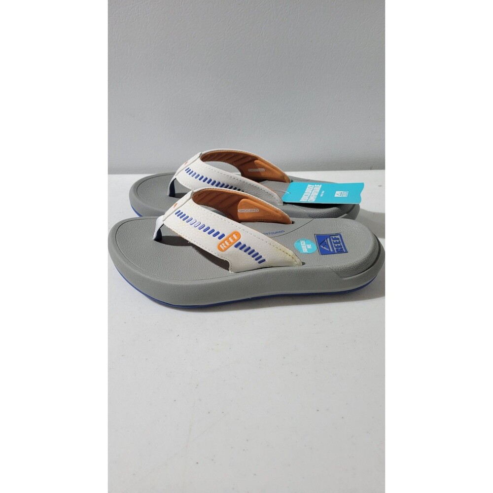 Reef Swellsole Cruiser Flip Flops Men's US Size 7 Grey Orange White Blue